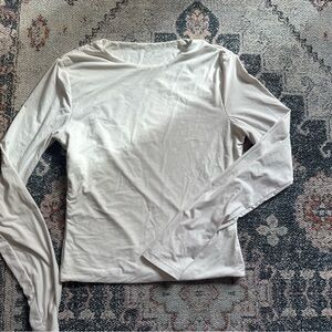 Women's White tight Long Sleeve Top